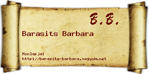 Barasits Barbara névjegykártya